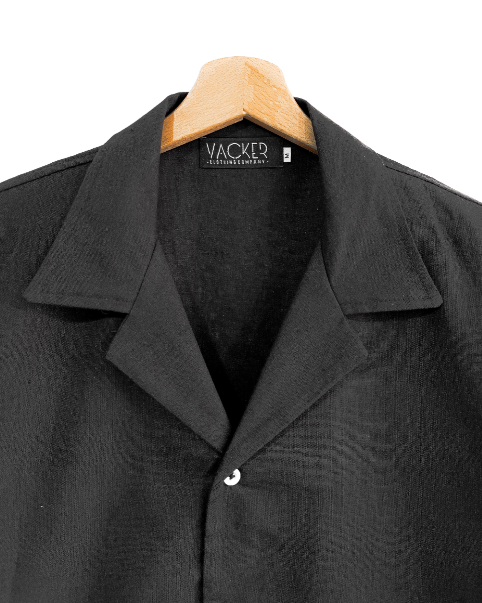 Camisa Lino Negra