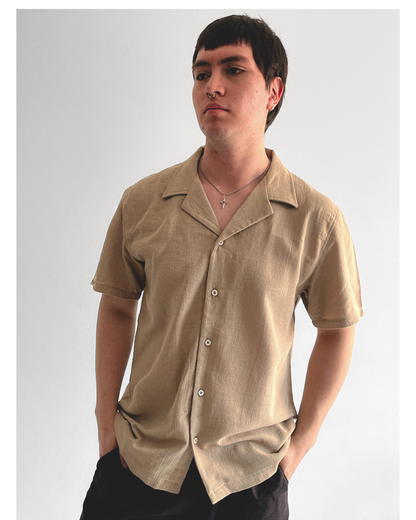 Camisa Lino Manga Corta